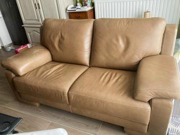 echt Lederen beige zetel 2 zit beschikbaar voor biedingen