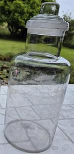 Grand bocal rond en verre + couvercle, Maison & Meubles, Verre, Enlèvement, Utilisé, Autres types