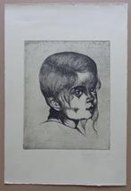 EUGENE YOORS / MEISJESPORTRET / ZW-W ETS / 39x26cm / SIG, Antiek en Kunst, Kunst | Etsen en Gravures, Ophalen of Verzenden