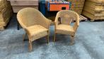 2 Rieten tuinstoelen, Ophalen of Verzenden, Zo goed als nieuw