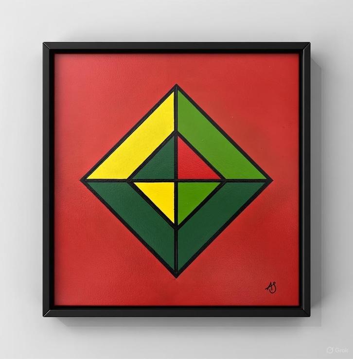 Balans In Kleur (Abstract Geometric), Antiquités & Art, Art | Peinture | Abstraite, Enlèvement ou Envoi