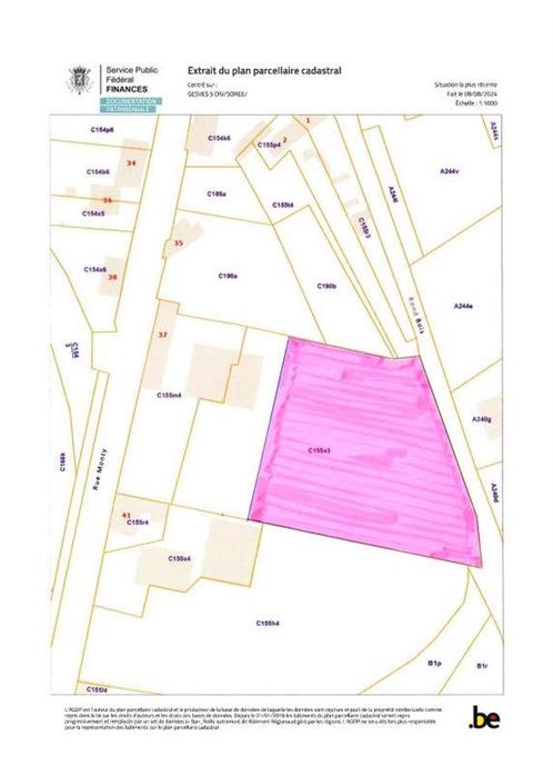 Terrain à vendre à Sorée, Immo, Gronden en Bouwgronden, 1500 m² of meer