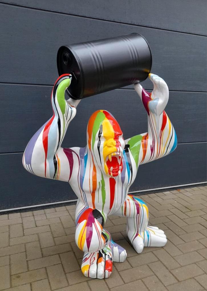 Grande statue décorative en forme de gorille, taille XXL, Collections, Statues & Figurines, Comme neuf, Animal, Enlèvement