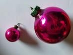 oude grote en kleine glazen roze kerstballen, Gebruikt, Ophalen of Verzenden