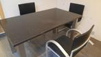 table granit + 3 chaises, 100 à 150 cm, Rectangulaire, Autres matériaux, 50 à 100 cm