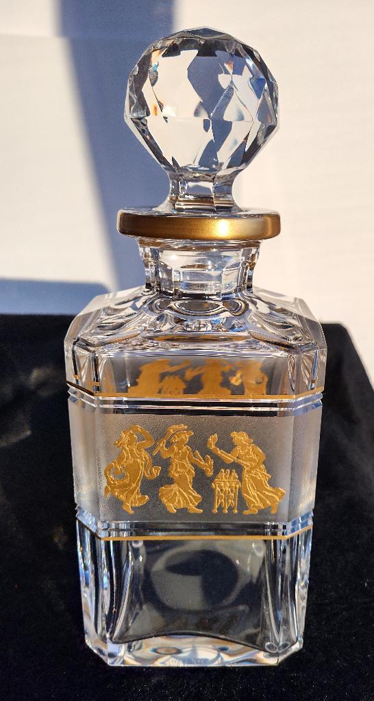 Val Saint Lambert Whiskykaraf Danse de Flore 24kt gouddecor, Antiek en Kunst, Antiek | Glaswerk en Kristal, Ophalen of Verzenden