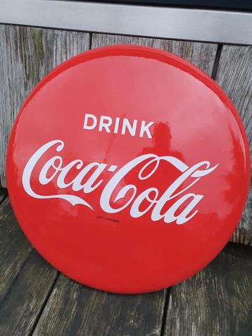 Vintage jaren 70  langcat Bussum coca cola emaille bord  beschikbaar voor biedingen