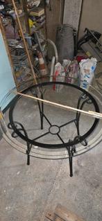 table ronde vitrée imitation fer forgé 0493991615, Huis en Inrichting, Tafels | Bijzettafels, Ophalen