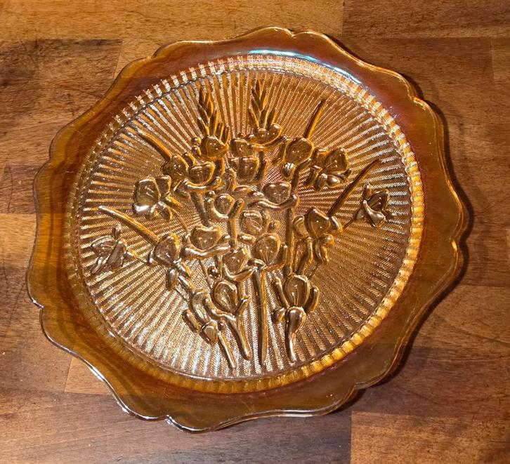 Vintage schaal Jeanette Marigold Carnival glas, Antiek en Kunst, Antiek | Glaswerk en Kristal, Ophalen of Verzenden