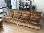 Vintage ‘70 modulairbare set fluwelen zetels 6 stuk, Huis en Inrichting, Ophalen, Gebruikt