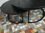 Zwarte massieve ronde salontafel, Ophalen, Nieuw, Rond