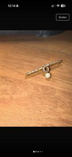 Broche in 18kt geelgoud met diamant, Handtassen en Accessoires, Broches, Ophalen, Zo goed als nieuw