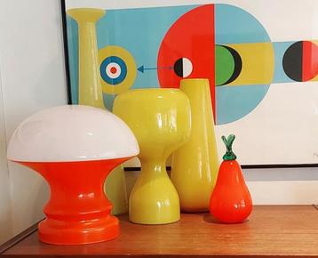 Lampe champignon orange/blanc, Enlèvement ou Envoi