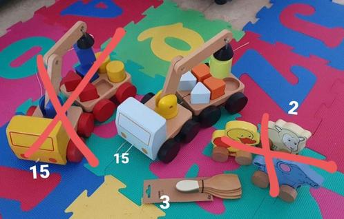 Zie omschrijving Houten kinderspeelgoed +1j, Enfants & Bébés, Jouets | Jouets en bois, Comme neuf, Jouet à Rouler ou à Bascule