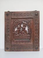 Panneau indien sculpté en bois datant du début du 20ème s, Envoi