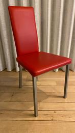 6 rode eetkamerstoelen, Huis en Inrichting, Stoelen, Ophalen, Zo goed als nieuw, Rood, Vijf, Zes of meer stoelen