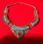 Artisanale Tibetaanse Hals ketting, Pierre ou Minéral, Enlèvement ou Envoi, Utilisé, Avec pierre précieuse