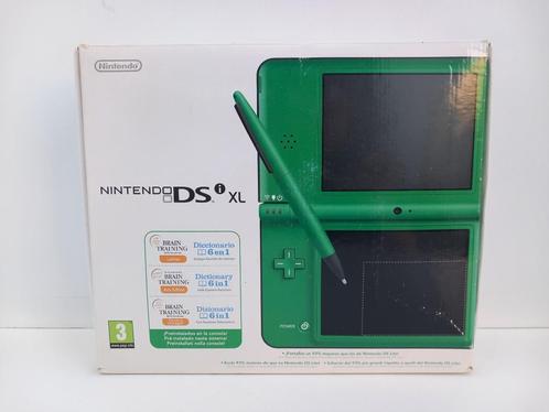 Nintendo DSi XL (groen)(CIB)(ZGAN), Games en Spelcomputers, Spelcomputers | Nintendo DS, Zo goed als nieuw, Dsi XL, Groen, Met beschermhoes of tas