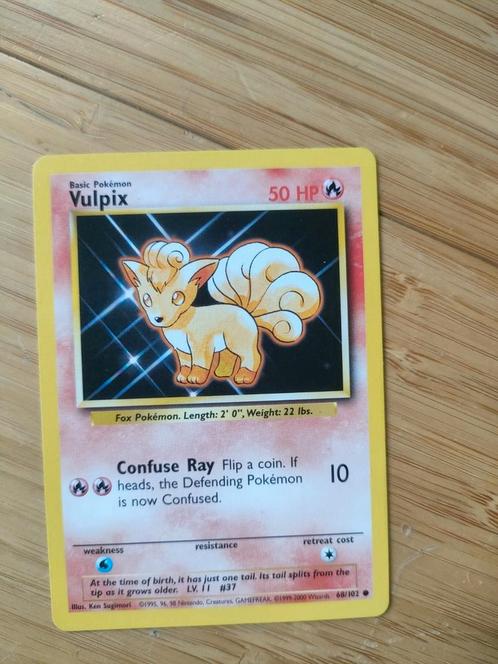 vulpix pokemonkaart, basisset 1999, vulpix, Hobby en Vrije tijd, Verzamelkaartspellen | Pokémon, Gebruikt, Ophalen