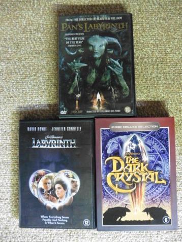 Labyrinth + Dark Crystal + Pan's Labyrinth  dvd Pakket beschikbaar voor biedingen