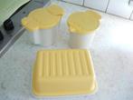 Tupperware suikerpot,melkkan&boterpot.NIEUW! Samen 25 euro!, Ophalen, Nieuw, Geel