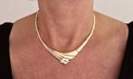 Gouden vintage ketting met diamant hanger. 2025/435, Handtassen en Accessoires, Kettingen, Ophalen of Verzenden, Zo goed als nieuw