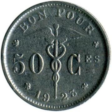 Belgique 50 centimes, 1923 français - « BELGIQUE »