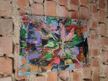 Handmade schilderij op doek franky vercauteren  beschikbaar voor biedingen