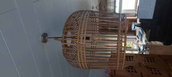 3 bamboe luchters. Zeer goede staat., Huis en Inrichting, Lampen | Hanglampen, Gebruikt, Ophalen