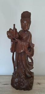 Groot houten sculptuurbeeld Guanyin Bodhisvatta Buddha, Ophalen of Verzenden