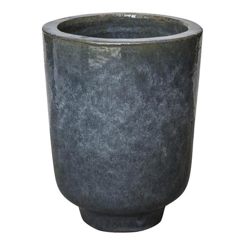 Keramiek geglazuurde VAAS BLOEMPOT terracotta H60 Blauwgrijs, Tuin en Terras, Bloempotten, Nieuw, Aardewerk, Binnen, Balkon, Tuin