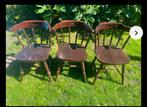 3 houten stoelen, Ophalen, Gebruikt, Bruin, Oud