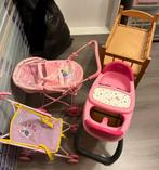 Poppenspullen, 2 buggy’s, eettafeltje en een stapelbed, Kinderen en Baby's, Ophalen, Gebruikt, Babypop