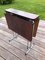Table vintage Formica ton brun bois modulable, Autres matériaux