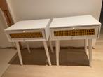 2 nachtkastjes in hout met webbing, Ophalen, Nieuw, Hout, 55 tot 70 cm