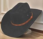 Cowboy hoed Zwart met mooie bruine Leder riemgesp (Nieuw), Ophalen, Nieuw, 57 cm (M, 7⅛ inch) of minder, Hoed