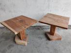 2 teak bijzettafeltjes, Comme neuf, 45 à 60 cm, Bois, Design