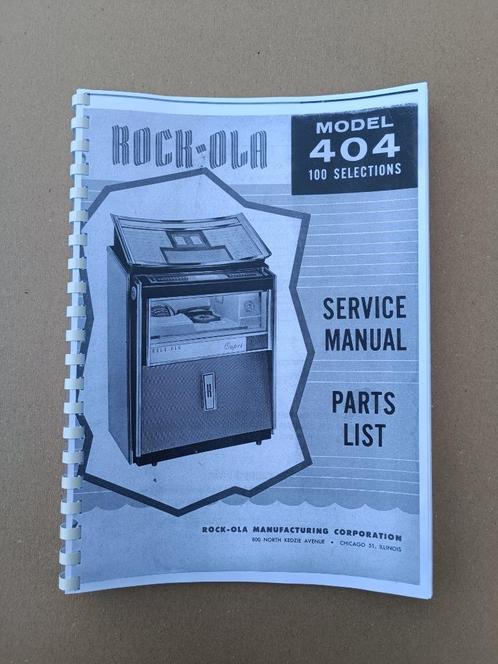 Service Manual: Rock-ola Capri 404 (1963) jukebox nieuw !!, Verzamelen, Automaten | Jukeboxen, Ophalen of Verzenden