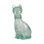 Kleine Glazen Katten Karaf Fles Empoli Groen Italy Glaswerk, Ophalen of Verzenden
