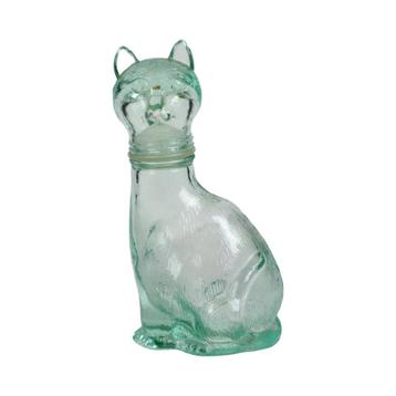 Kleine Glazen Katten Karaf Fles Empoli Groen Italy Glaswerk