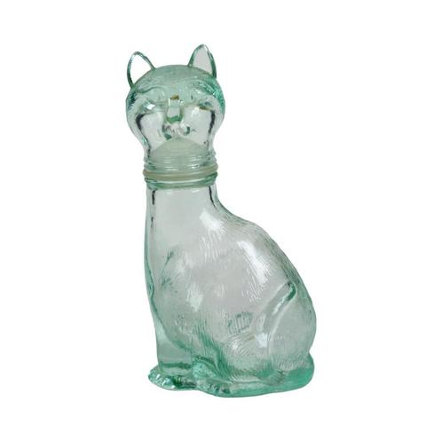 Kleine Glazen Katten Karaf Fles Empoli Groen Italy Glaswerk, Antiquités & Art, Antiquités | Verre & Cristal, Enlèvement ou Envoi