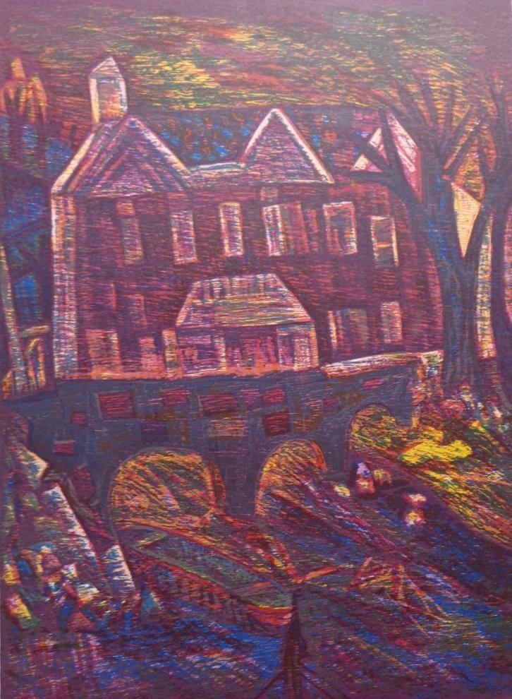 ESTEBAN FEKETE / DIE BRUCKE / HOUTSNEDE / 76x56cm / SIG, Antiek en Kunst, Kunst | Litho's en Zeefdrukken, Ophalen of Verzenden