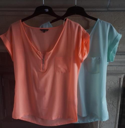 Blouse/Tshirt-Sora by JBC-maat S-mintgroen/(pastel)oranje, Kleding | Dames, Blouses en Tunieken, Gedragen, Maat 36 (S), Groen