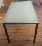 Table à manger en verre/ glazen eettafel / dining table, Ophalen, Zo goed als nieuw, Glas, Vier personen