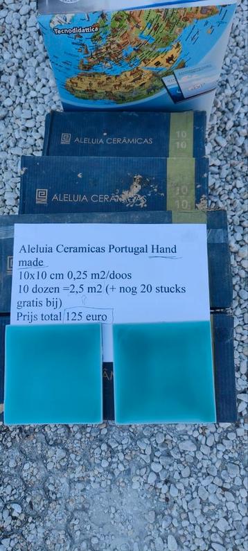 Tegels Aleluia Ceramics lot 2,5 m2 10 x 10 cm turquoise  beschikbaar voor biedingen