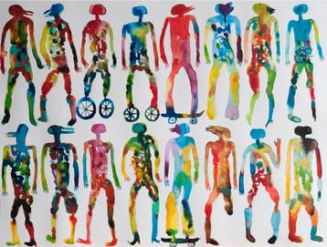 Origineel gouache van Wole Lagunju 2017 Nigeria beschikbaar voor biedingen