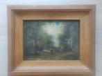 Schilderijtje met vrouw in het bos, Antiek en Kunst, Ophalen