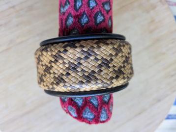 Armband leer en rotan handgemaakt origineel beschikbaar voor biedingen