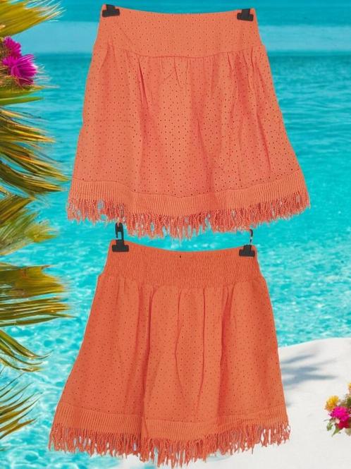 Rok met gaatjes patroon oranje M/L, Kleding | Dames, Rokken, Nieuw, Maat 38/40 (M), Oranje, Boven de knie, Verzenden