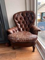 Mooie chesterfield fauteuil, Huis en Inrichting, Ophalen, Gebruikt, Leer